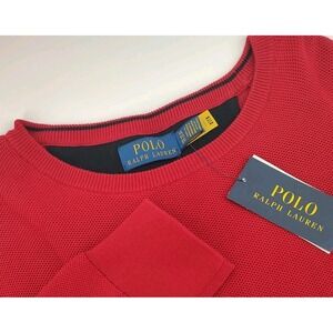 Mens Red Polo Ralph Lauren NWT Crewneck Sweater Size XL  Pony Logo Red